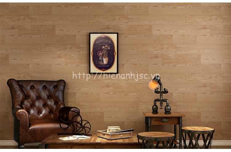 Giấy dán tường giả vân gỗ cho phòng khách sang trọng - 3D015