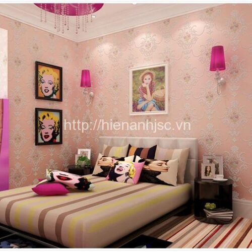 Giấy dán tường 3D - Hoa văn dập nổi với họa tiết hoa 10 3D003-1-Hoa Văn dập Nổi Den Kẻ Sọc