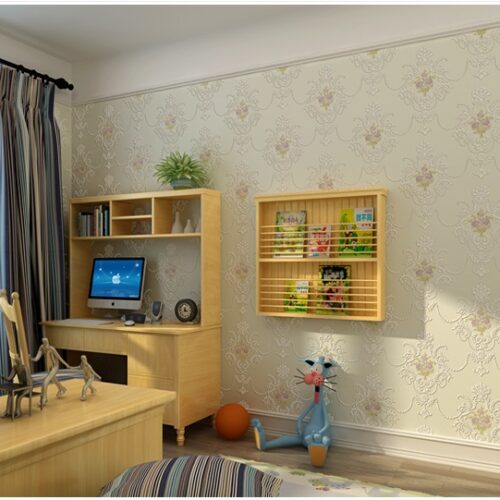 Giấy dán tường 3D - Hoa văn dập nổi với họa tiết hoa 11 3D003-1-Hoa Văn dập Nổi Den Kẻ Sọc