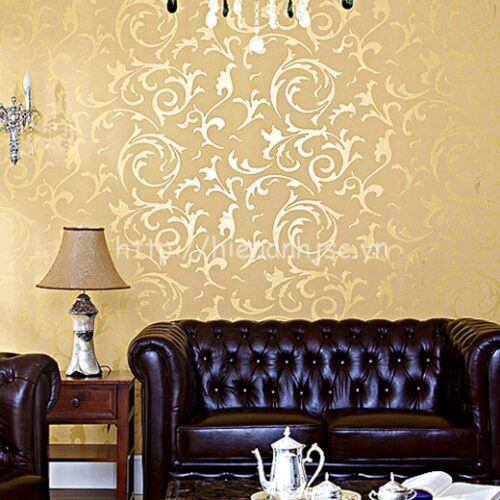Giấy dán tường họa tiết hoa lá sang trọng - 3D017
