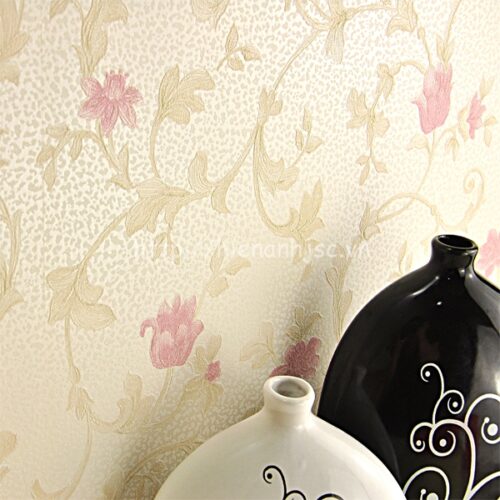 Giấy dán tường họa tiết hoa lá đơn giản - 3D033