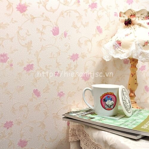 Giấy dán tường họa tiết hoa lá đơn giản - 3D033