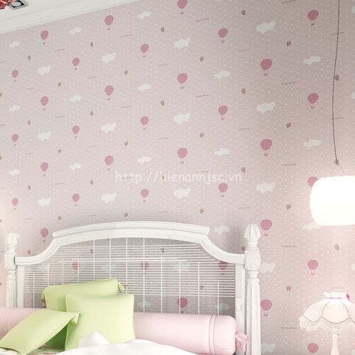Giấy dán tường họa tiết mây và khinh khí cầu - 3D036