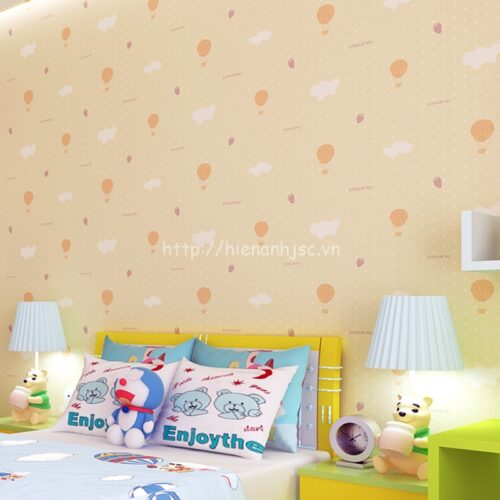 Giấy dán tường họa tiết mây và khinh khí cầu - 3D036