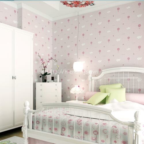 Giấy dán tường họa tiết mây và khinh khí cầu - 3D036