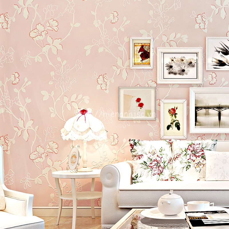 Giấy dán tường họa tiết hoa lá phong cách - 3D037