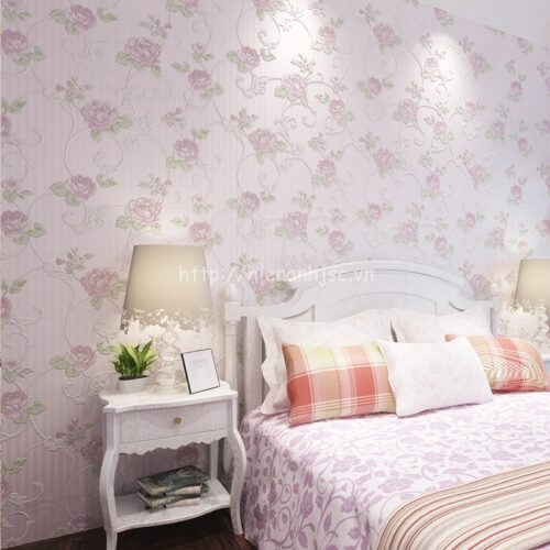 Giấy dán tường 3D họa tiết hoa hồng bình dị - 3D039