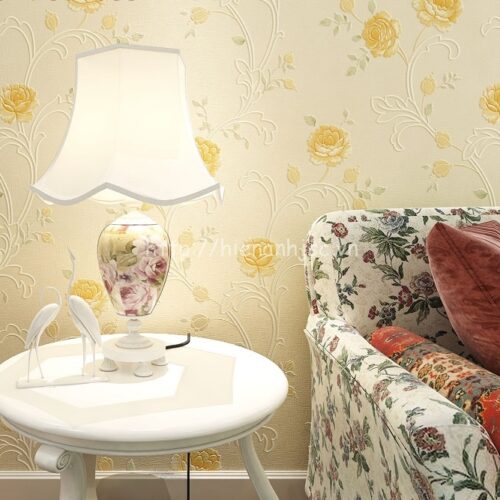 Giấy dán tường họa tiết hoa hồng dập nổi - 3D044