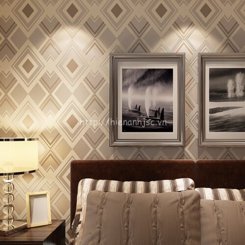 Giấy dán tường 3D họa tiết ô vuông hiện đại - 3D052