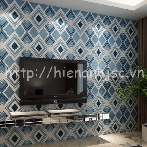 Giấy dán tường 3D họa tiết ô vuông hiện đại - 3D052