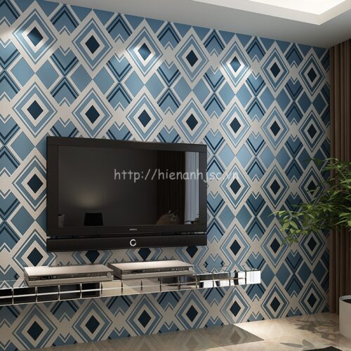 Giấy dán tường 3D họa tiết ô vuông hiện đại - 3D052