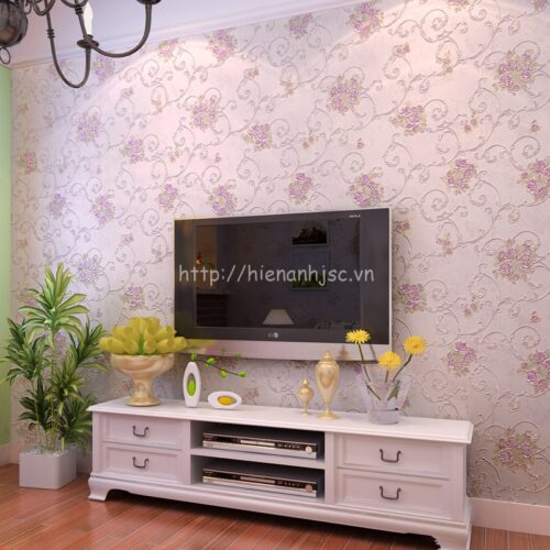 Giấy dán tường 3D họa tiết dây leo hoa hồng - 3D057