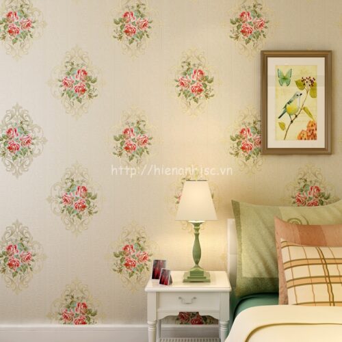 Giấy dán tường họa tiết hoa phong cách châu Âu - 3D062