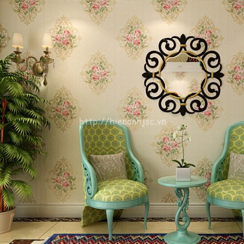 Giấy dán tường họa tiết hoa phong cách châu Âu - 3D062