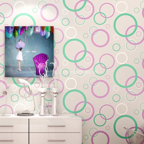 Giấy dán tường 3D - Họa tiết vòng tròn hiện đại 3D065 5 Giấy dán tường 3D họa tiết vòng tròn hiện đại - 3D065
