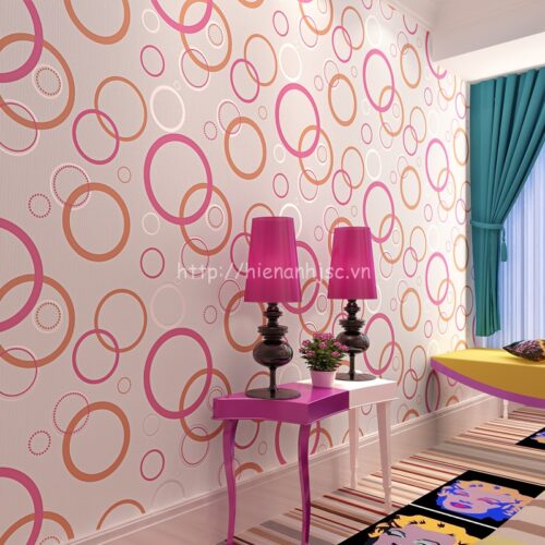 Giấy dán tường 3D - Họa tiết vòng tròn hiện đại 3D065 6 Giấy dán tường 3D họa tiết vòng tròn hiện đại - 3D065