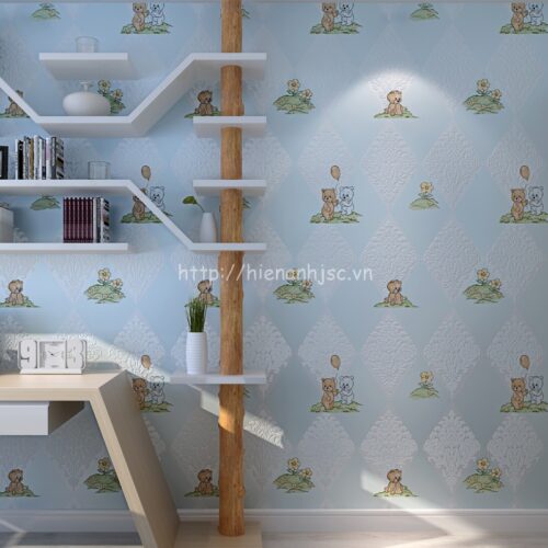 Giấy dán tường 3D - Họa tiết hoạt hình Winnie cho bé 3D069 8 Giấy dán tường trẻ em - 3D069