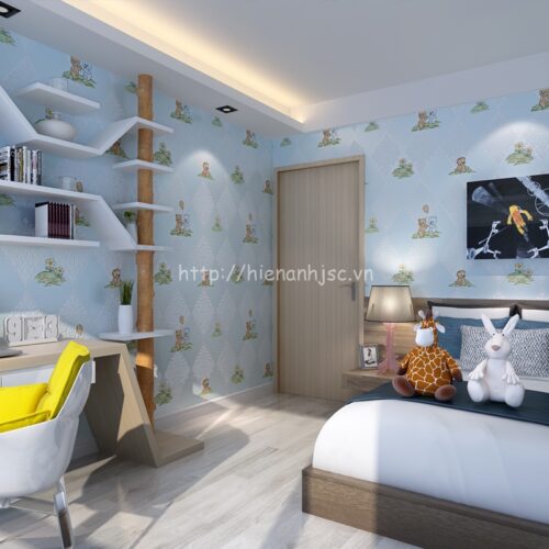 Giấy dán tường 3D - Họa tiết hoạt hình Winnie cho bé 3D069 7 Giấy dán tường trẻ em - 3D069