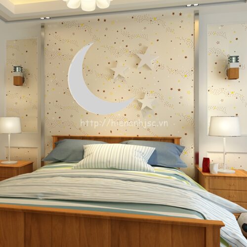 Giấy dán tường họa tiết hình sao cho bé - 3D071