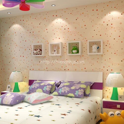 Giấy dán tường họa tiết hình sao cho bé - 3D071