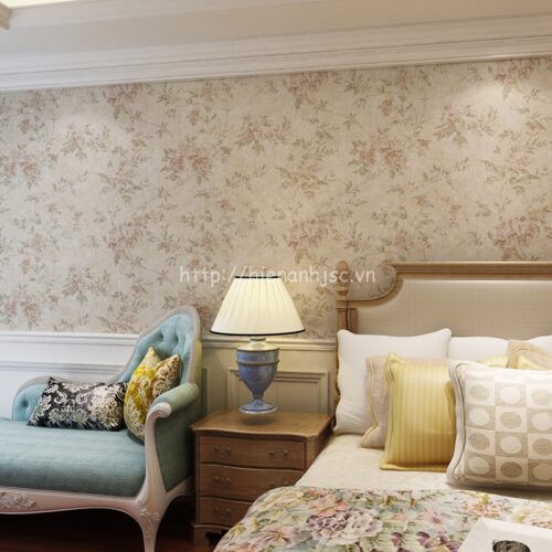 Giấy dán tường 3D - Họa tiết hoa lá dây leo cách điệu 3D077 7 3D077-Z-Giấy dán tường họa tiết hoa hồng
