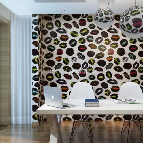 Giấy dán tường 3D - Họa tiết môi hiện đại 3D079 5 3D079-Z-Giấy dán tường 3D họa tiết môi