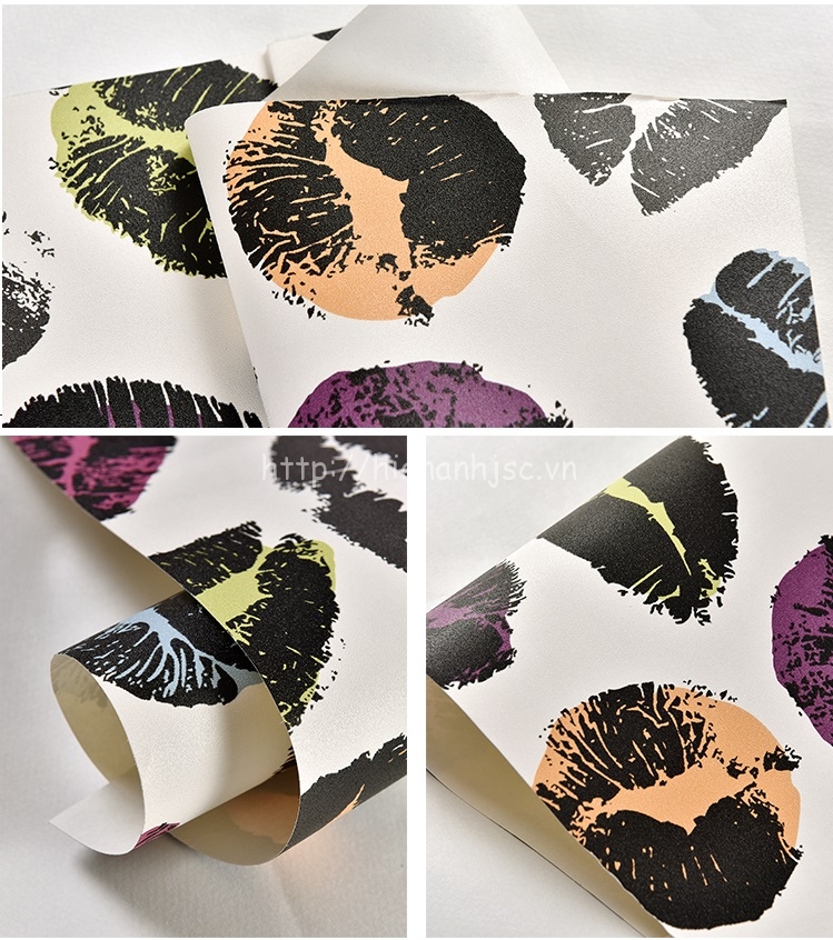 Giấy dán tường 3D - Họa tiết môi hiện đại 3D079 11 3D079 Z Hoa tiet lips hien dai