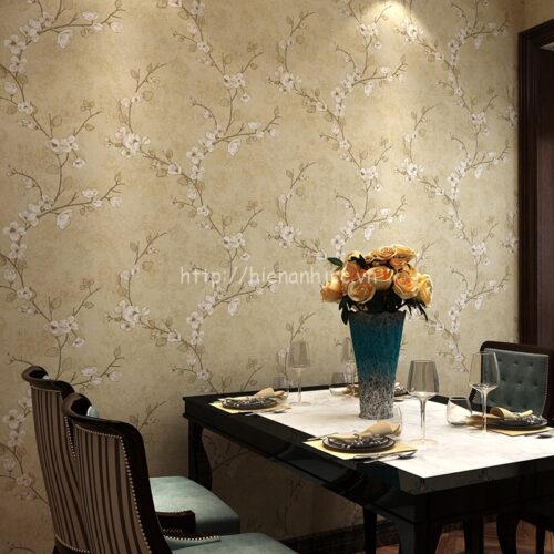 3D084-5-Giấy dán tường 3D họa tiết hoa đào