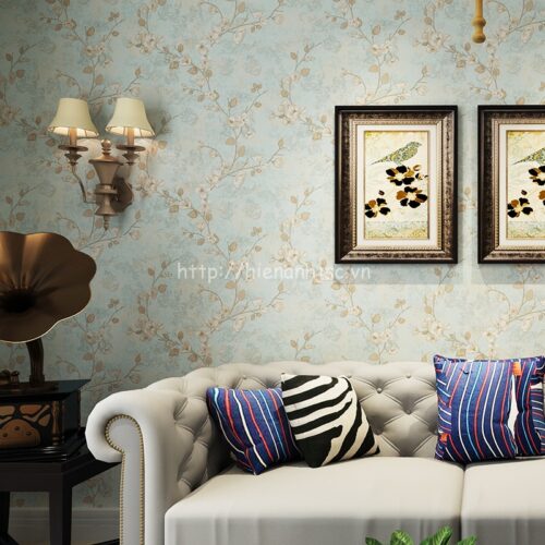 3D084-5-Giấy dán tường 3D họa tiết hoa đào