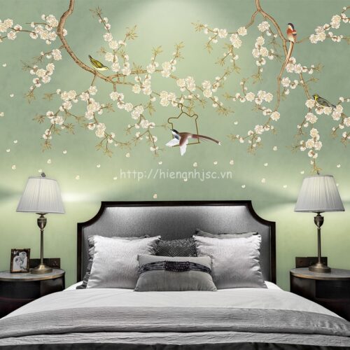 3d019-1-tranh hoa dao phong cach ve tay