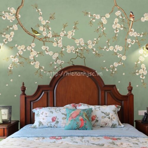 3d019-3-tranh hoa dao phong cach ve tay