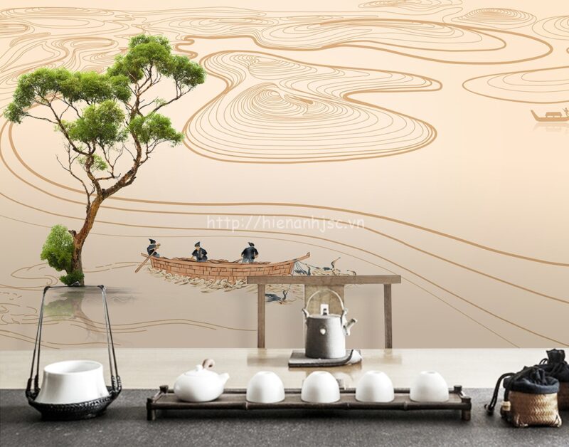 3d023-8-tranh phong cảnh 3D dán tường