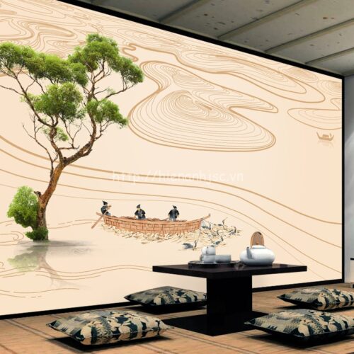 3d023-8-tranh phong cảnh 3D dán tường