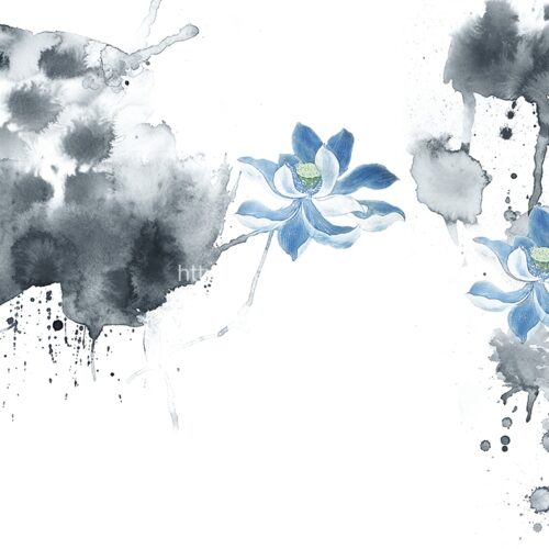 Tranh dán tường hoa anh túc 5D phòng khách