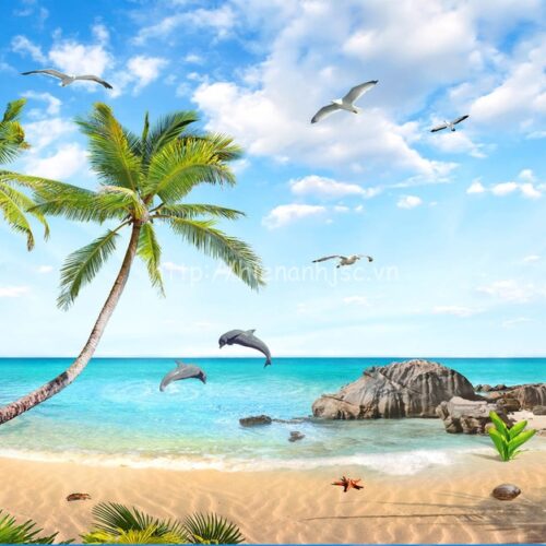 5d027-6-tranh bai bien ca heo 5D phong khach