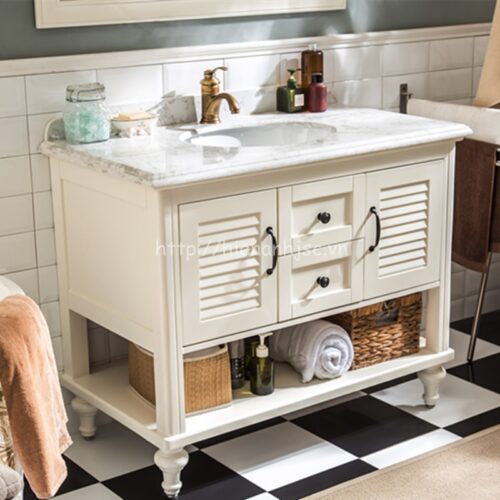 bộ gương tủ chậu rửa phong cách cổ điển KL-669