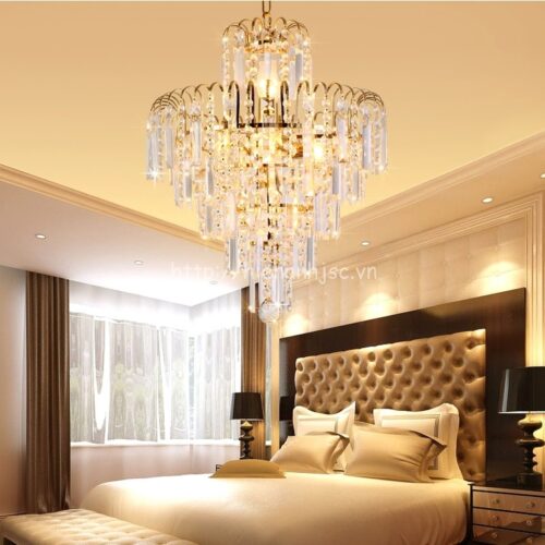 Đèn trang trí thả pha lê hiện đại