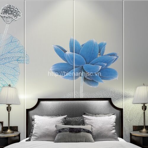 Tranh dán tường 5D - Bức tranh sen xanh 5D004 7 tranh dan tuong 5d hoa sen xanh 5