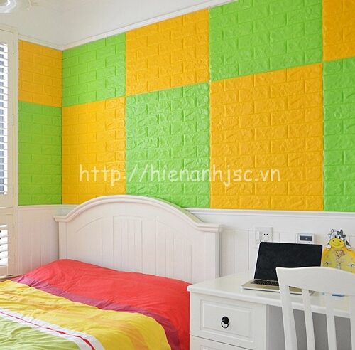 Xốp dán tường giả gạch cao cấp 3D089 - 12 màu sắc lựa chọn 6 3D089-3-giay dan tuong 3d gia gach, xop gia gach