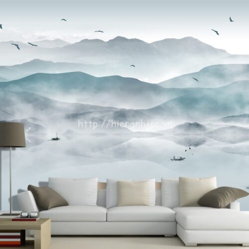 5D044-4-tranh 3D ho nui bao phu suong mu