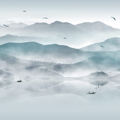 5D044-4-tranh 3D ho nui bao phu suong mu