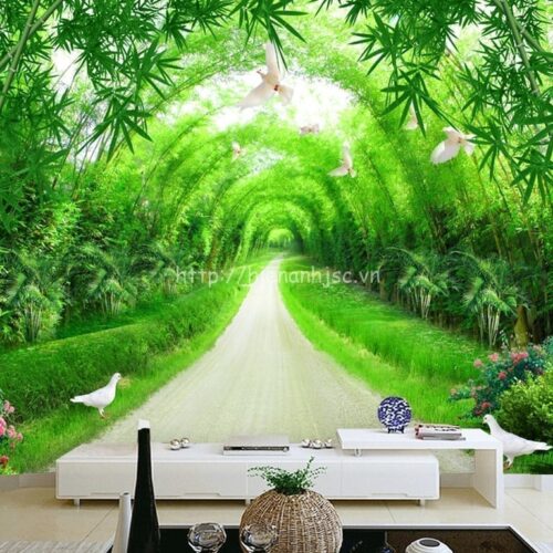 5D048-3-tranh 3D con duong tre dan tuong