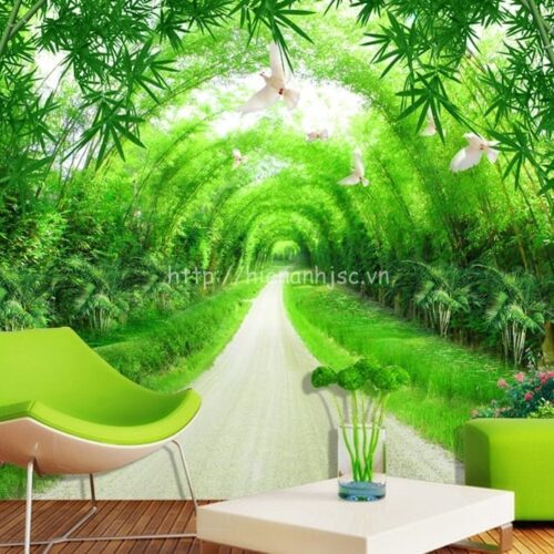 5D048-3-tranh 3D con duong tre dan tuong