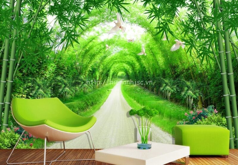 5D048-3-tranh 3D con duong tre dan tuong