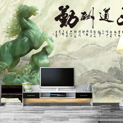 Tranh dán tường 5D - Tranh ngựa giả ngọc phong cách Trung Quốc 5D053 4 5D053-1-tranh ngua gia ngoc phong cach trung quoc
