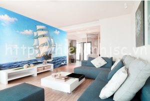 Giấy dán tường tại Bình Định | Tranh dán tường 3D 5D đẹp cao cấp 6 5D061 2 tranh thuan buom xuoi gio