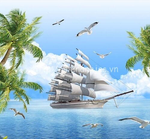 5D064-1-tranh thuyen buom bien xanh - Copy (3)