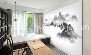 5D066 3 tranh ho nui suong mo