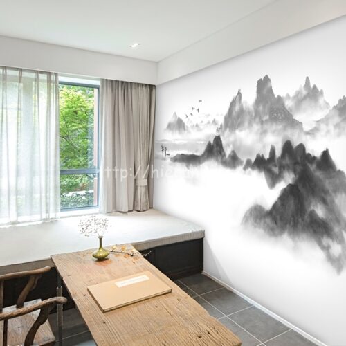 5D066 3 tranh ho nui suong mo