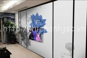 5D068 2 tranh hoa sen xanh